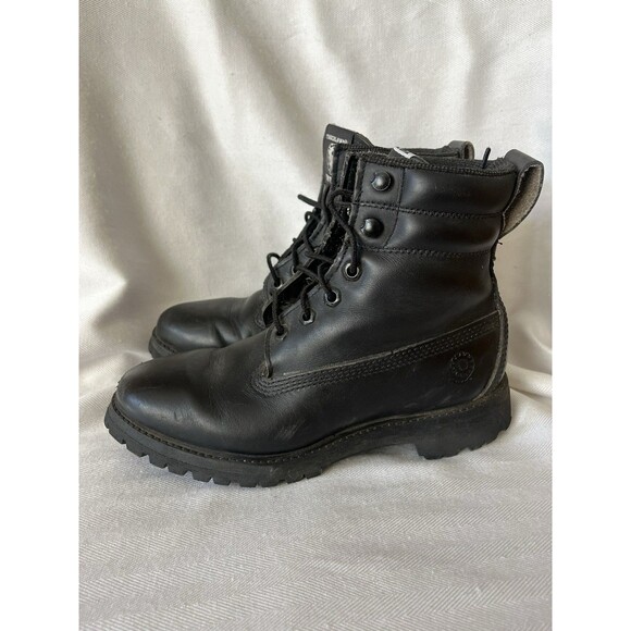 Timberland Work Boots, Women Size 6 Black Leather Lace Up, The Toughest Workboot - Picture 4 of 12